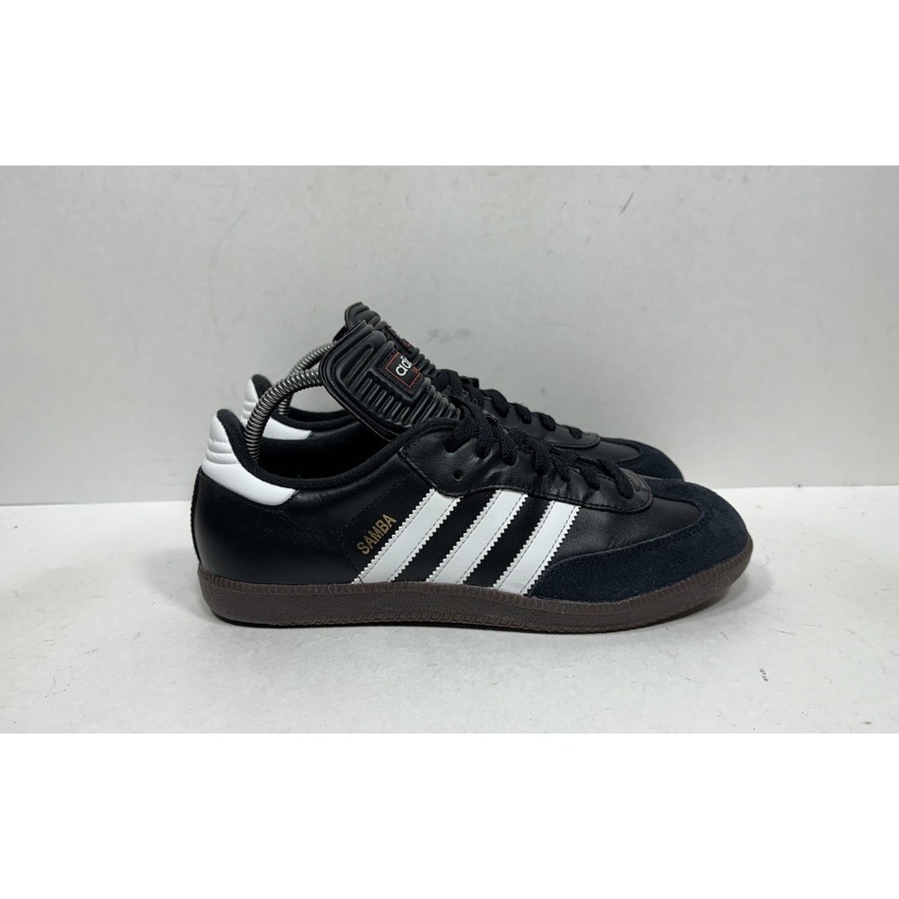 Adidas Samba Classic Sneakers Shoes Black Gum Leather Men's Size 7.5 034563